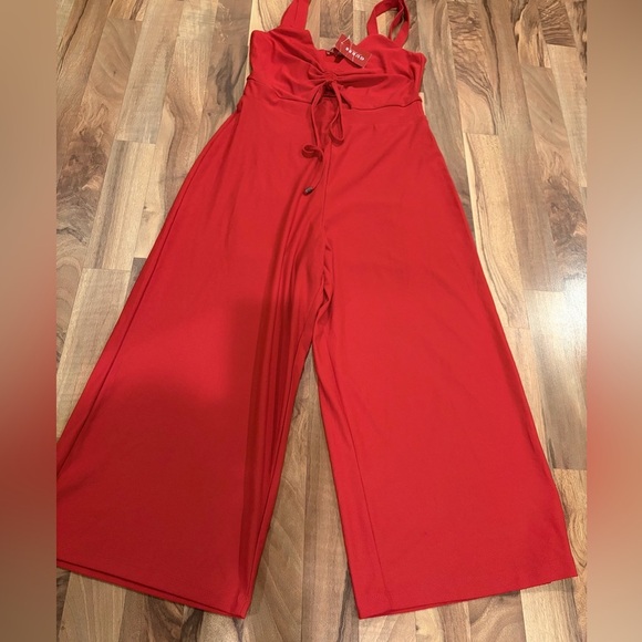 Guess Women's Vibrant Red Wide Leg Jumpsuit - Picture 6 of 7